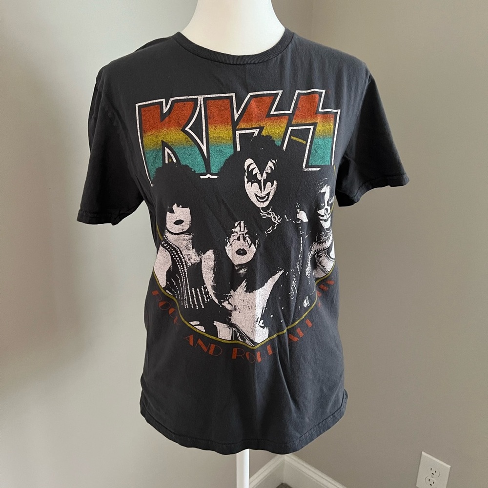 Kiss Black Short Sleeve Tee with Iconic Logo